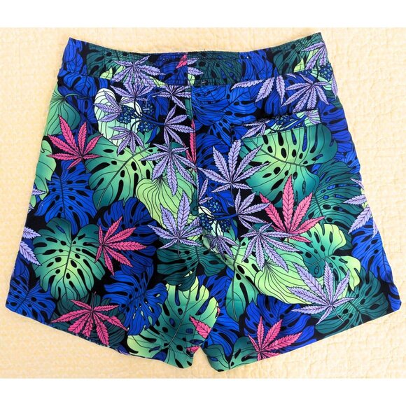 KRONIC PRINTS Men's Weed Pot Surfing Swim Board Shorts Trunks Size Small NWoT - Picture 2 of 6